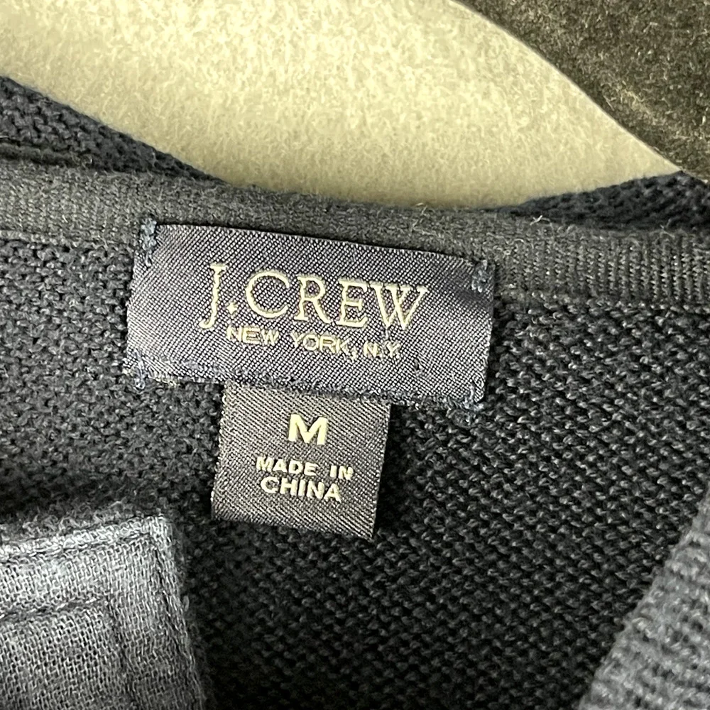 J Crew Hooded Sweater Mens Medium Blue Clasp‎ Buckle Pockets Cotton Pullover